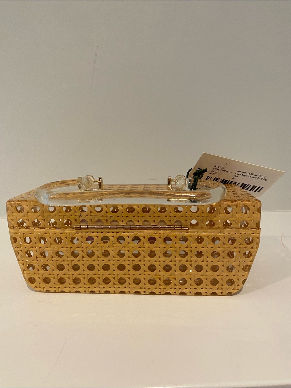 Tuckernuck Acrylic Tan Box Clutch with Clear Handle - NWT - Picture 3 of 6